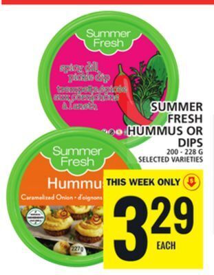 Food Basics Summer fresh hummus or dips offer