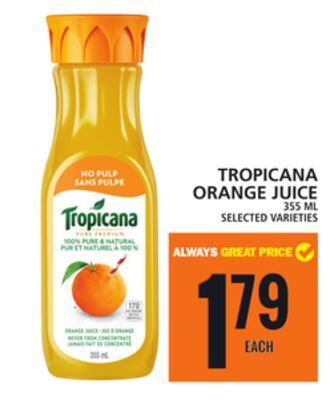 Food Basics Tropicana orange juice offer