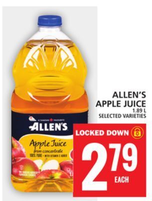 Food Basics Allen's apple juice offer