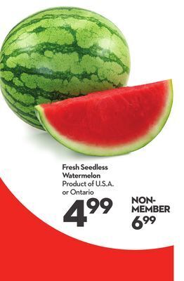 Longo's Fresh seedless watermelon offer
