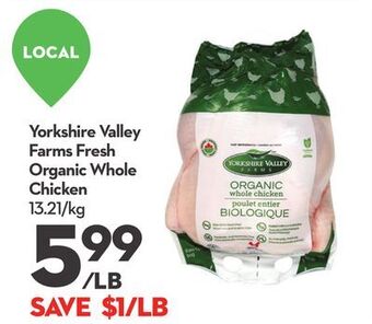 Longo's Yorkshire valley farms fresh organic whole chicken offer