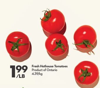 Longo's Fresh hothouse tomatoes offer