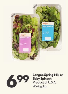 Longo's Longo's spring mix or baby spinach offer