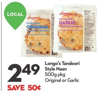 Longo's Longo's tandoori style naan offer