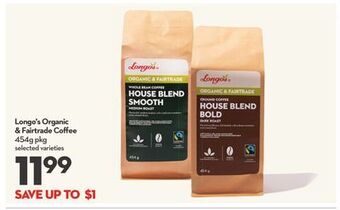 Longo's Longo's organic & fairtrade coffee offer