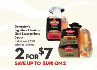 Longo's Dempster's signature classic or gold sausage buns offer