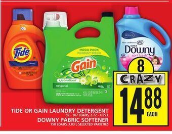 Food Basics Tide or gain laundry detergent or downy fabric softener offer