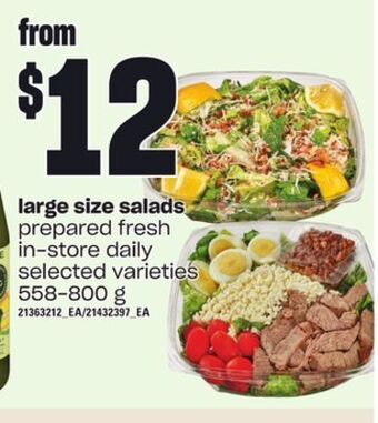 Independent Grocer Large size salads, 558-800 g offer