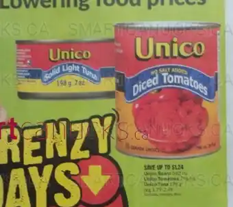FreshCo Unico Beans, Unico Tomatoes or Unico Tuna offer