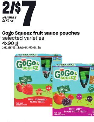 Independent Grocer Gogo squeez fruit sauce pouches, 4x90 g offer