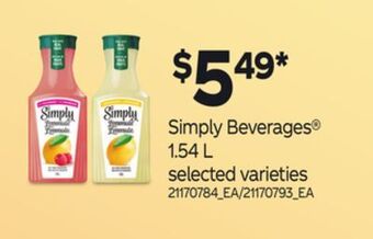 Independent Grocer Simply beverages®, 1.54 l offer