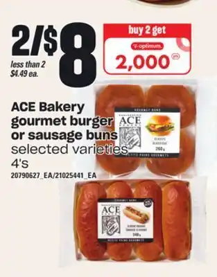 Independent Grocer Ace bakery gourmet burger or sausage buns or sausage buns, 4's offer