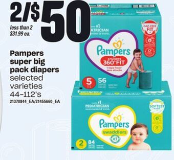 Independent Grocer Pampers super big pack diapers, 44-112's offer