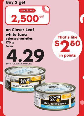 Independent Grocer Clover leaf white tuna, 170 g offer