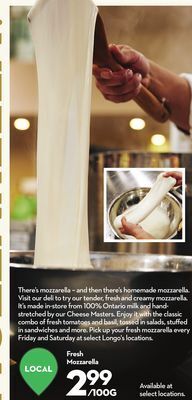 Longo's Fresh mozzarella offer