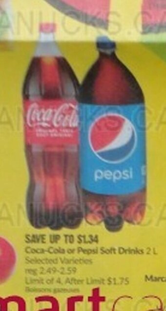 FreshCo Coca-Cola or Pepsi Soft Drinks 2 L offer