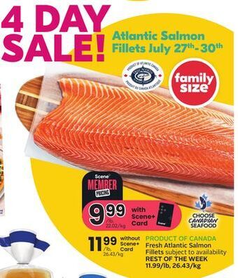 Sobeys Fresh atlantic salmon fillets offer