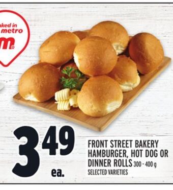 Metro Front street bakery hamburger, hot dog or dinner rolls offer
