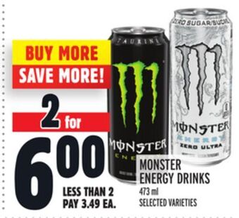 Metro Monster energy drinks offer