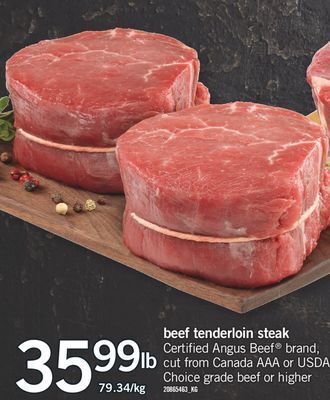 Fortinos Beef tenderloin steak offer