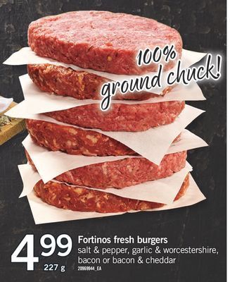 Fortinos Fortinos fresh burgers offer