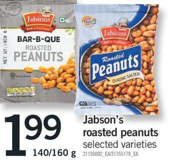 Fortinos Jabson's roasted peanuts, 140/160 g offer