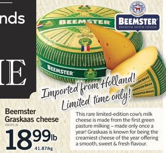 Fortinos Beemster graskaas cheese offer