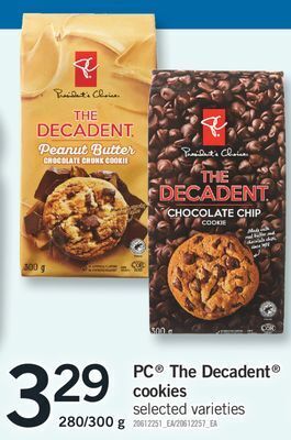 Fortinos Pc® the decadent® cookies, 280/300 g offer
