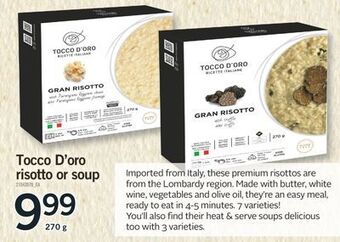 Fortinos Tocco d'oro risotto or soup, 270 g offer