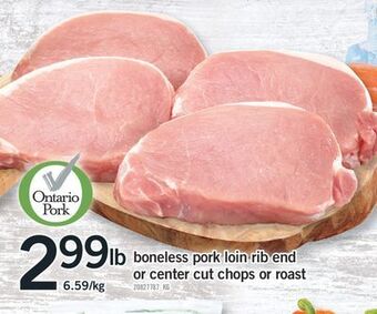 Fortinos Boneless pork loin rib end or center cut chops roast offer