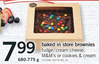 Fortinos Baked in store brownies, 680-775 g offer