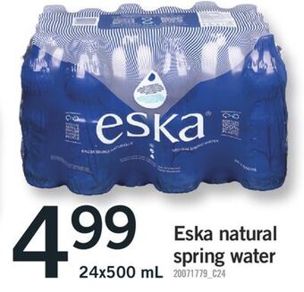 Fortinos Eska natural spring water, 24x500 ml offer