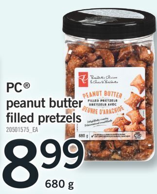 Fortinos Pc® peanut butter filled pretzels,680 g offer