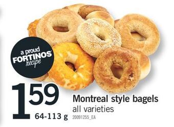 Fortinos Montreal style bagels, 64-113 g offer