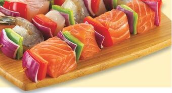 Fortinos Fresh salmon or shrimp kebob offer
