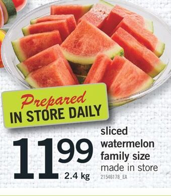 Fortinos Sliced watermelon family size offer