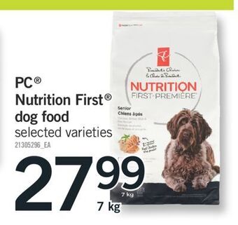 Fortinos Pc® nutrition first dog food offer