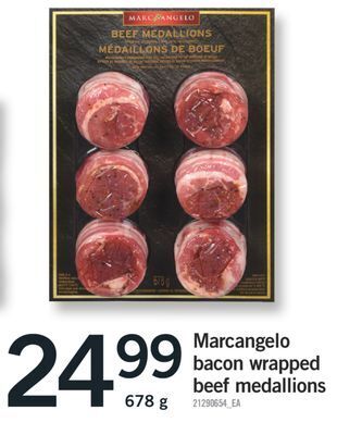 Fortinos Marcangelo bacon wrapped beef medallions, 678 g offer