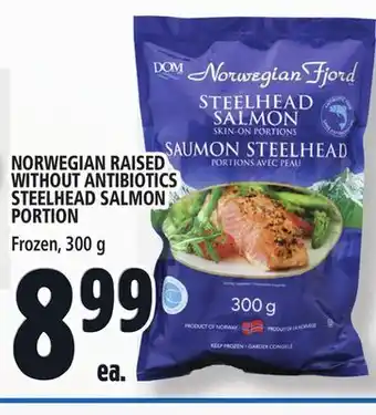 Metro Norwegian raised without antibiotics steelhead salmon portion offer