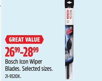 Canadian Tire Bosch icon wiper blades offer