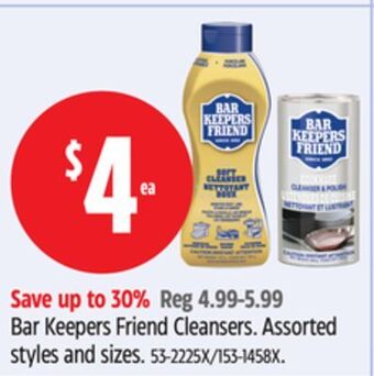 Canadian Tire Bar keepers friend cleansers offer