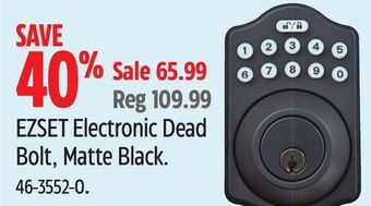 Canadian Tire Ezset electronic dead bolt, matte black offer