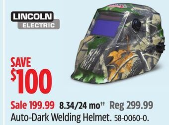 Canadian Tire Lincoln electric auto-dark welding helmet offer