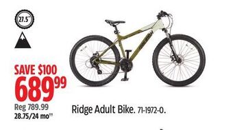 Canadian Tire Raleigh ridge adult bike offer