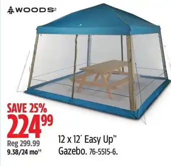 Canadian Tire Woods 12 x 12' easy up gazebo offer