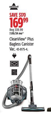Canadian Tire Bissell cleanview plus bagless canister vac offer