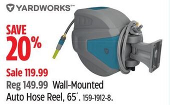 Canadian Tire Yardworks wall-mounted auto hose reel, 65´ offer