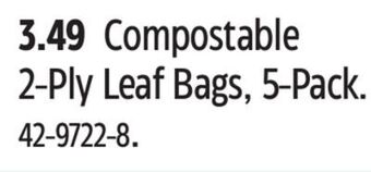 Canadian Tire Compostable 2-ply leaf bags, 5-pack offer