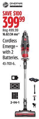 Canadian Tire Hoover cordless emerge + with 2 batteries offer