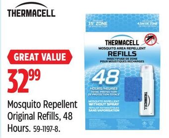 Canadian Tire Thermacell mosquito repellent original refills, 48 hours offer